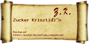 Zucker Krisztián névjegykártya